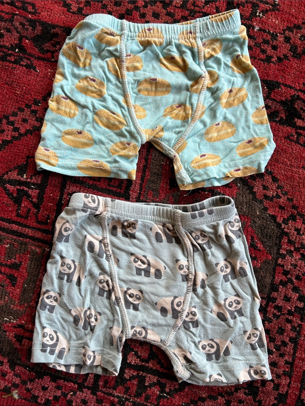 Kicker Pants boys Panda & Donut Print Cotton Boxer Briefs - Light Blue 2t/3t
